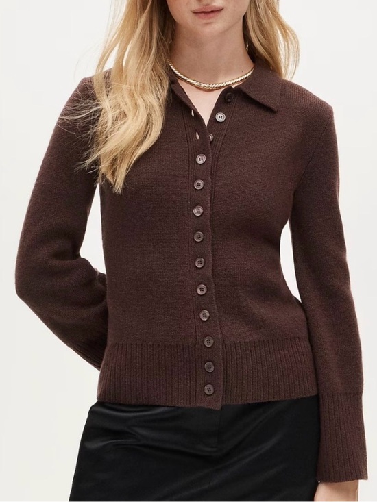 J. Crew Sweaters - J.Crew Milano-Stitch Cinched-Waist Cardigan Lambswool Brown XS NWT